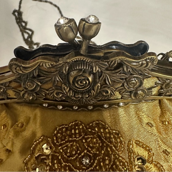 Ornate Gold Embroidered Clutch - Picture 13 of 16
